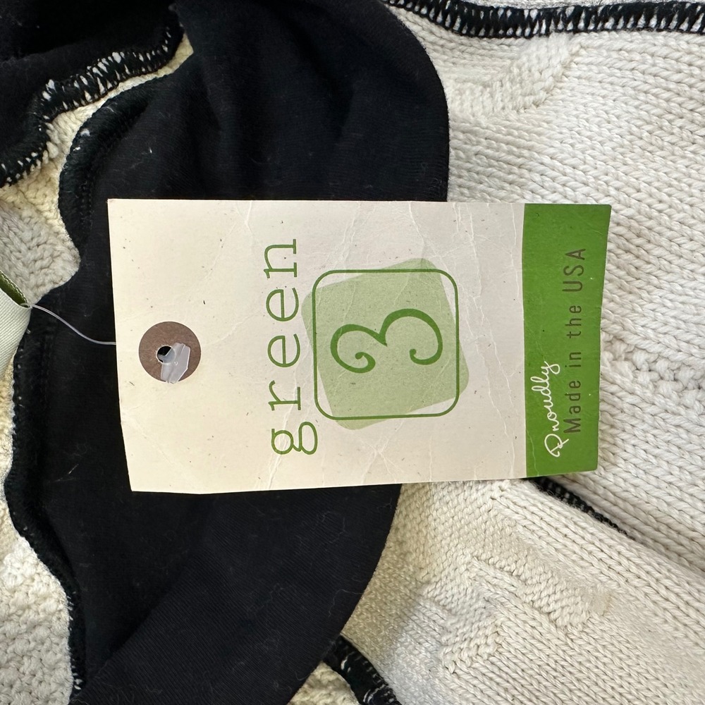 Green 3 Womens Sweater Patchwork Mini Skirt Small Black Waist Cream A Line - Picture 8 of 12